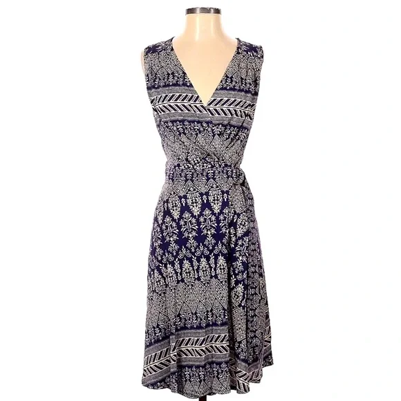 TORY BURCH | Purple Wrap Midi Dress | Size S - Picture 1 of 2